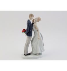 COPPIA SPOSI CON BOUQUET H 27,5 CM (D7363)