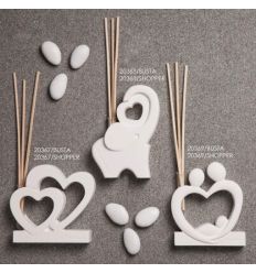 BOMBONIERA COMUNIONE CLARALUNA DIFFUSORE ELEFANTE IN GESSO CON KIT ESSENZA CON SHOPPER 20368\SHOPPER