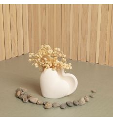 Vaso cuore con fiori (cl24003)