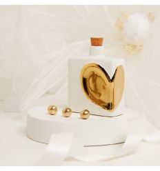 Oliera in porcellana con cuore oro (cl25076)