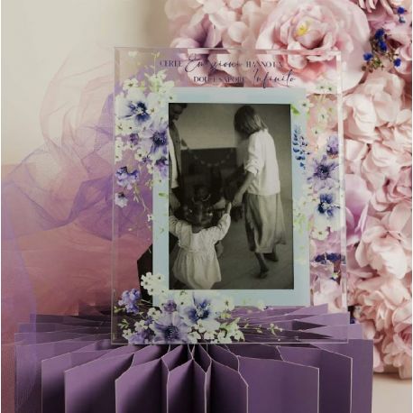 Portafoto con decoro lilla (cl26043)