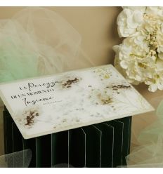 Tagliere in vetro decoro verde (cl26032)