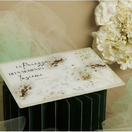 Tagliere in vetro decoro verde (cl26032)