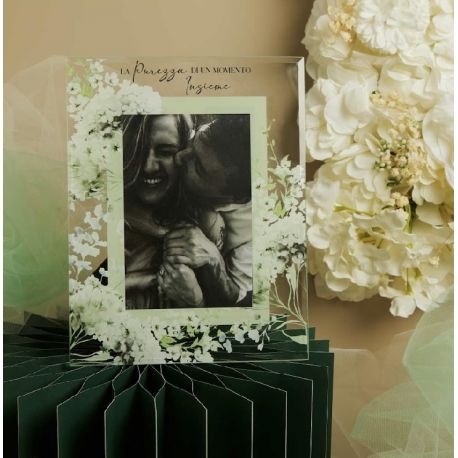 Portafoto con decoro verde (cl26033)