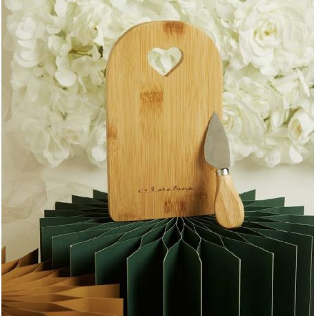 Tagliere bamboo piccolo con coltellino (cl26054)