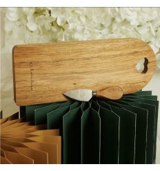 Tagliere acacia grande con coltellino (cl26063)