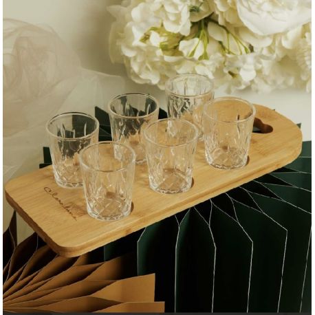 Vassoio bamboo con 6 bicchierini (cl26059)