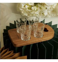 Vassoio acacia con 4 bicchierini (cl26065)