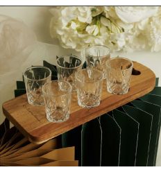 Vassoio acacia con 6 bicchierini (cl26066)