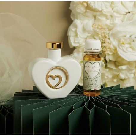 Oliera cuore con cuore oro con olio (cl26079co)