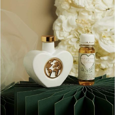 Oliera cuore con mondo oro con olio (cl26079mo)