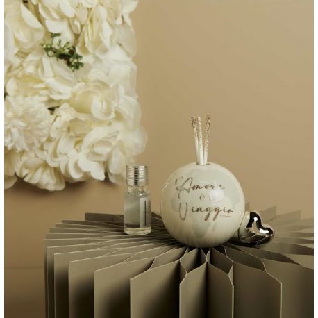 Diffusore globo piccolo con cuoricino argento (cl26122)