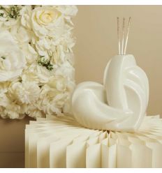 Diffusore cuore intrecciato grande bianco (cl26139)