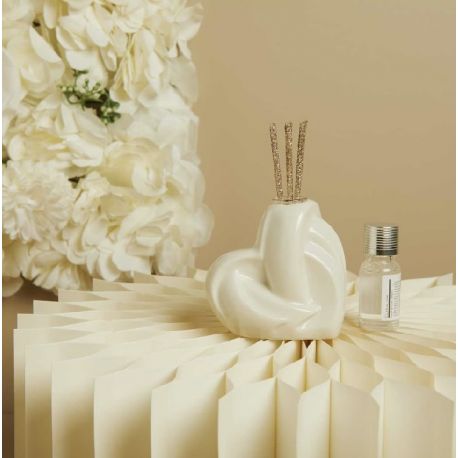 Diffusore cuore intrecciato piccolo bianco (cl26133)