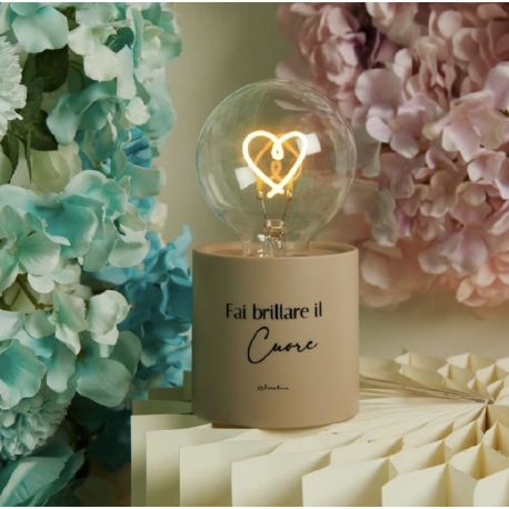 Lampada led tortora con luce cuoricino (cl26142)