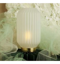 Lampada grande plissettata bianca (cl26152)