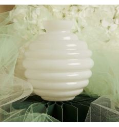 Vaso in vetro tondo grande bianco (cl26157)