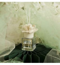 Diffusore con fiore in ceramica bianco (cl26154)