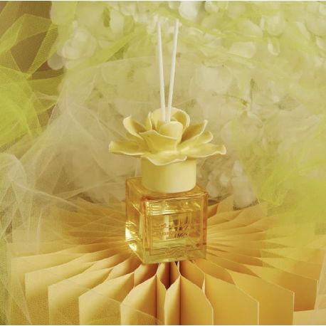 Diffusore con fiore in ceramica giallo (cl26163)