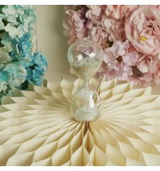 Clessidra in vetro con cuore bianco (cl26211)