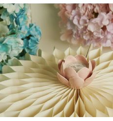 Candela in ninfea in porcellana rosa (cl26226)