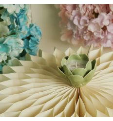 Candela in ninfea in porcellana verde (cl26227)