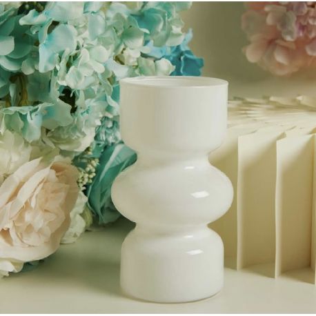 Vaso tubo in vetro bianco (cl26236)