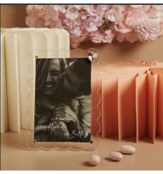 Portafoto nuvoletta bianco in plexyglass con cuore (cl26316)