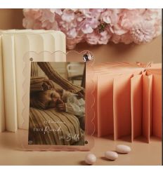 Portafoto nuvoletta rosa in plexyglass con cuore (cl26318)