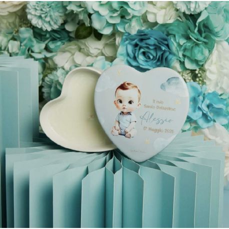 Scatola cuore con candela bimbo (cl26344cand)