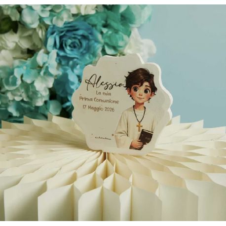 Icona ondulata ragazzo comunione (cl26363)