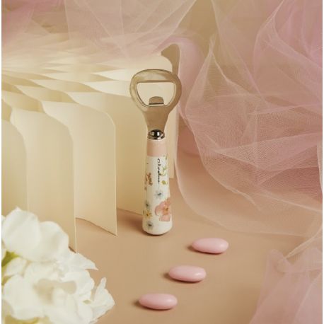 Apribottiglia decoro floreale rosa (cl26021)