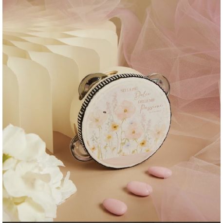 Tamburello fiori rosa (26029rosa)