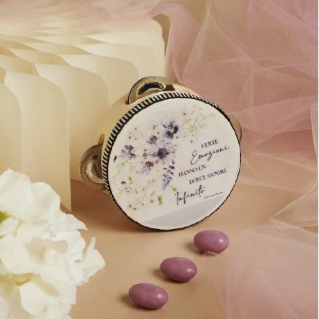 Tamburello fiori lilla (26029lilla)