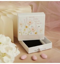 Scatolina confettata con fiori rosa (26027)