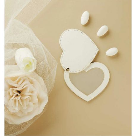 Specchietto cuore bianco (cl26413)