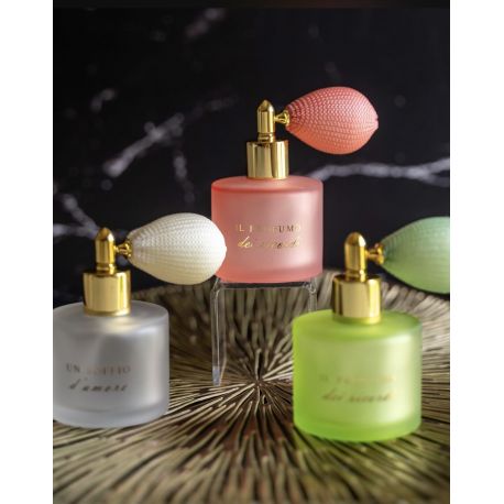 Portaprofumo bianco con spray con scritta (C5001)