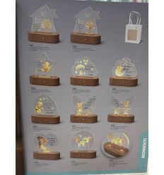 Lampada led con plexy nuvola con cerbiatto (C5703)