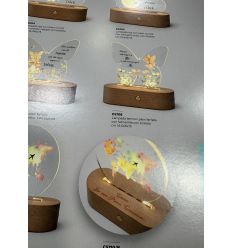 Lampada led con plexy tondo con mappamondo (C5710)